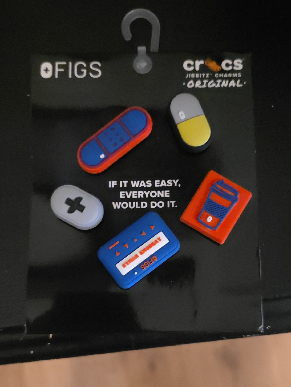 Figs Retro Gaming Jibbitz Charm Set in Blue, Red, Yellow, Gray